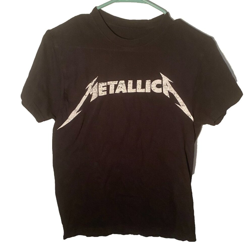 Metallica Size Small Black White Graphic Print Logo T‎ Shirt